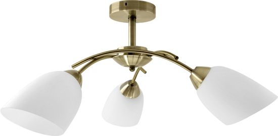 ActiveJet Lestenec Activejet Classic NIKITA Patina, 3xE27, eleganten za dnevno sobo, bela steklena senca, premer 70 cm, 120 W