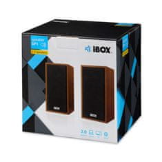 iBOX Zvočnik iBox IGLSP1 v barvi češnje, 10 W, žični, 2.0 kanali, namenjen uporabi s PC-jem, za namizno ali knjižno postavitev