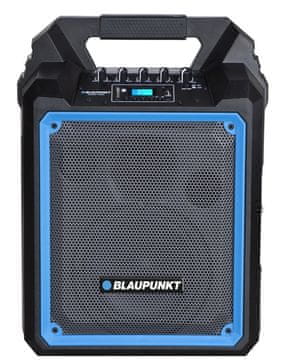 Blaupunkt Prenosni stereo zvočnik Blaupunkt MB06, 500 W, črn/modra, Bluetooth, FM radio, akumulator, daljinski upravljalnik