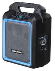 Blaupunkt Prenosni stereo zvočnik Blaupunkt MB06, 500 W, črn/modra, Bluetooth, FM radio, akumulator, daljinski upravljalnik