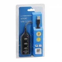 Esperanza USB 2.0 razdelilnik Esperanza EA116, 4x vrata, prenos podatkov 480 Mbit/s, črna, hitra dostava 24h