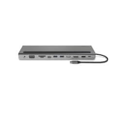 Belkin Belkin INC004BTSGY prenosni dok z USB 3.2 Gen 1 Type-C, večportni priključek, podporo za 3 zaslone, črna/siva