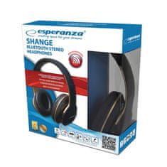Esperanza Črne Bluetooth slušalke Esperanza EH220, naglavni sistem, brezžične, dolga avdio predvajanja, različica 5.0
