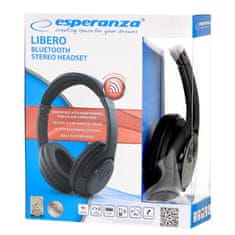 Esperanza Slušalke Esperanza EH163K z mikrofonom, črne, brezžične, Bluetooth 3.0, dolga avdio predvajanja, udobna nositev