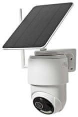 Nedis IP kamera sončna/ zunanja/ IP65/ Wi-Fi/ 1080p/ senzor PIR/ USB-C/ microSD/Android/ iOS/ bela + sončna plošča
