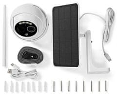 Nedis IP kamera sončna/ zunanja/ IP65/ Wi-Fi/ 1080p/ senzor PIR/ USB-C/ microSD/Android/ iOS/ bela + sončna plošča