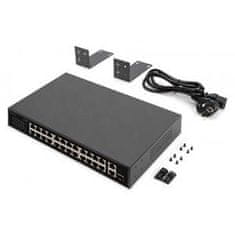 Digitus 24 vrat 10/100 Mb/s PoE 24x10/100Mb/s PoE RJ45, 1 xGE RJ45, 1xSFP