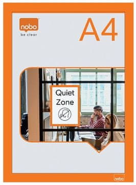Nobo samolepilni dvostranski magnetni okvir za plakate, A4, oranžna barva, 2 kosa