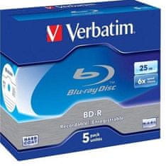 Verbatim BD-R SL DataLife 25 GB, 6x, ohišje za biser 5 kosov