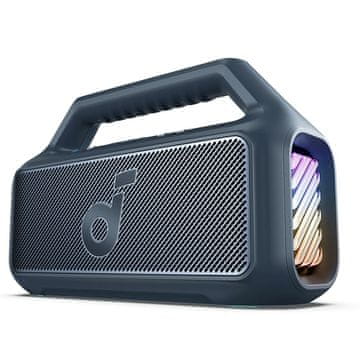 slomart Zvočnik SOUNDCORE BOOM 2, prenosni stereo zvočnik, modra barva, IPX7, Bluetooth 5.3, do 24 ur avdio predvajanja.