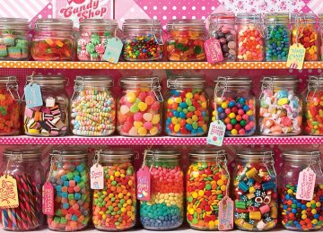 Cobble Hill Družinska sestavljanka Candy Shelf 350 kosov
