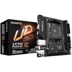 Gigabyte GIGABYTE A520I AC Matična plošča - Podpora za AMD Ryzen 5000, mini ITX, 6-fazni digitalni VRM, WIFI, USB 3.2 Gen1