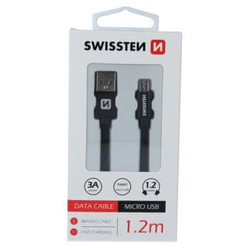 SWISSTEN USB/microUSB 1,2 m, črna