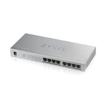 Zyxel Zyxel GS1008HP Unmanaged Gigabit Ethernet Preklopnik s PoE - 8 portov, sivo, 72 W, idealen za omrežne rešitve