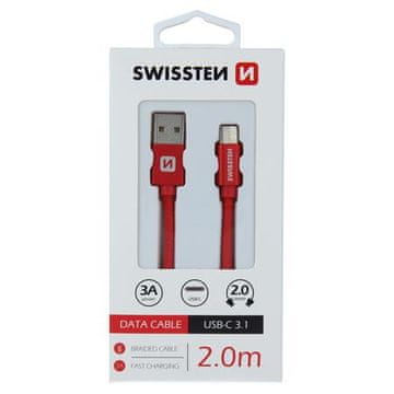 SWISSTEN USB/USB-C 2m, rdeča