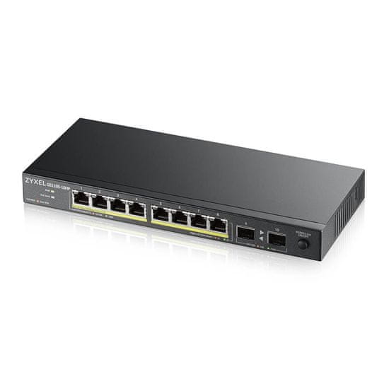 Zyxel Zyxel GS1100-10HP v2 Gigabit Ethernet Switch s PoE, 10-portni, črn, brez upravljanja, 130W, RoHS skladnost