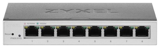 Zyxel Zyxel GS1200-8 upravljani gigabitni Ethernet switch, 8-portni, srebrna barva, visoka zmogljivost in kakovost storitev