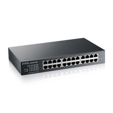 Zyxel Zyxel GS1915-24E Upravljani 1U L2 Gigabit Ethernet stikalo, 24 portov, črno, z LED indikatorji, rack in stensko namestitev