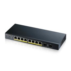 Zyxel Zyxel GS1900-10HP Upravljani L2 Gigabit Ethernet PoE Switch, 8 portov, črn, 95.3 W, podporo VLAN in QoS