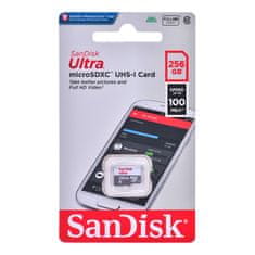 SanDisk SanDisk Ultra 256 GB MicroSDXC UHS-I Class 10 - Hitrost branja do 100 MB/s, hitrost zapisovanja do 10 MB/s