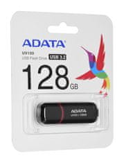 slomart ADATA AUV150 USB ključek 128 GB, USB Type-A, 3.2 Gen 1, črn, kapica, brez zaščite s PIN-om, brez bralnika prstnih odtisov