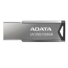 slomart ADATA UV350 USB ključek 128 GB, USB Type-A 3.2 Gen 1, srebrna barva, hitrost branja do 100 MB/s, kapacitet brez pokrovčka