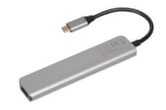 iBOX iBox IUH3SL4K dok za prenosnik USB 3.2 Gen 1 Type-C s Power Delivery 100W v srebrni barvi