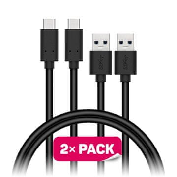 Connect IT Wirez USB-C (Type C) - USB, črn, 1 m (2 kosa v pakiranju)