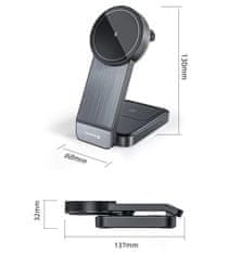 SWISSTEN zložljiv brezžični polnilec magfold 3v1 25w črn (združljiv z magsafe)