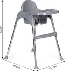 EcoToys Jedilni stol 2v1 Temno siva