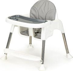 EcoToys Jedilni stol 2v1 Bela,Siva