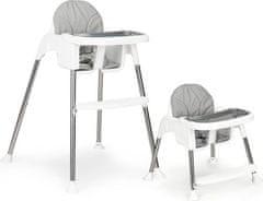 EcoToys Jedilni stol 2v1 Bela,Siva