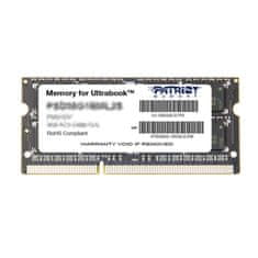 slomart Patriot Memory 8GB DDR3 1600MHz SO-DIMM RAM modul za prenosne računalnike, nerazširjen, 204-pin