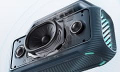 slomart Zvočnik SOUNDCORE BOOM 2, prenosni stereo zvočnik, modra barva, IPX7, Bluetooth 5.3, do 24 ur avdio predvajanja.