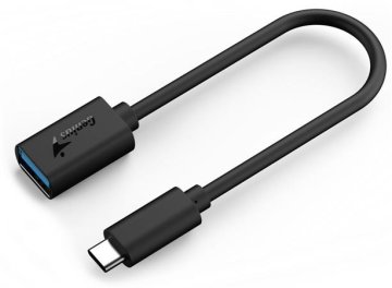 Genius ACC-C2AC, reduktor, USB 3.0, USB Type-C na USB Type-A, 21 cm, črn