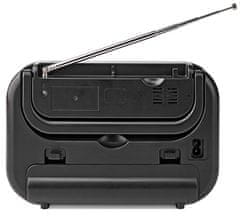 Nedis Prenosni radio / AM/ FM/ baterijsko napajanje/ omrežno napajanje/ analogno/ 1,8 W/ izhod za slušalke/ črna/siva