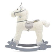 Baby Mix Unicorn bela gugalna igrača z melodijo in kolesi