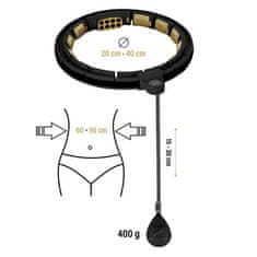 HMS masažni hula hoop z utežmi HHM13 črn