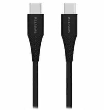 SWISSTEN polnilni kabel usb-c / usb-c 1,0 m črn