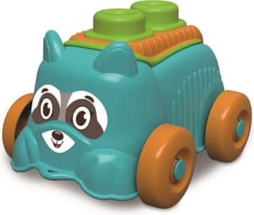 Clementoni Mehki senzorični avto Clemmy Raccoon s 4 bloki