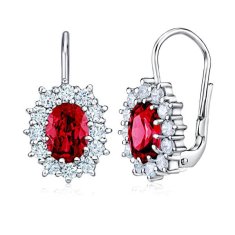 Silvego Srebrni uhani z rdečimi cirkoni Swarovski SILVEGOB31571-SR