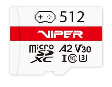 Patriot Viper 512 GB Micro SDXC / UHS-I / U3 / A2 / C10 / V30
