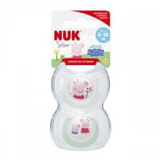 Nuk Star Peppa Pig Silikonski dudelec 6-18m. 2 kosa