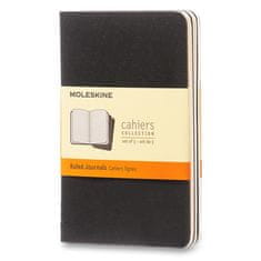 Moleskine Beležnice Cahier, S, z vrsticami, 3 kosi - črne