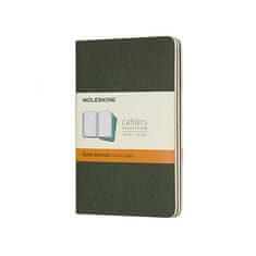 Moleskine Beležnice Cahier, S, z vrsticami, 3 kosi - temno zelena