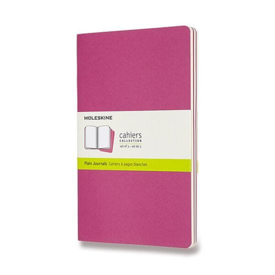 Moleskine Beležnice Cahier, L, prozorne, 3 kosi, temno roza