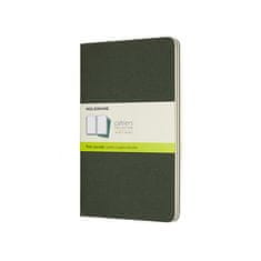 Moleskine Beležnice Cahier, L, čiste, 3 kosi - temno zelena