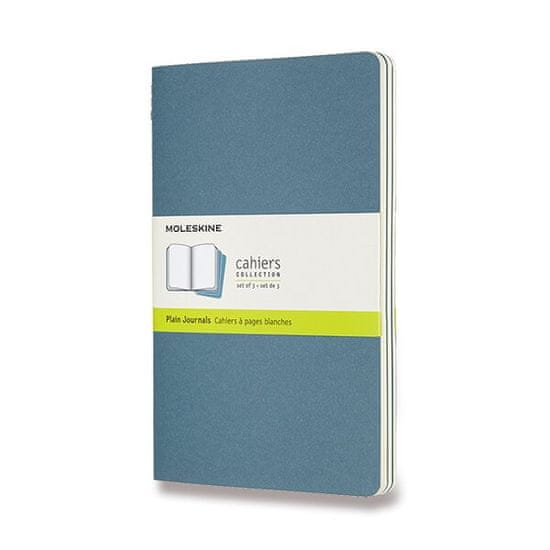 Moleskine Beležnice Cahier, L, prozorne, 3 kosi, temno turkizna