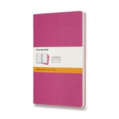 Moleskine Beležnice Cahier, L, z vrsticami, 3 kosi - temno roza