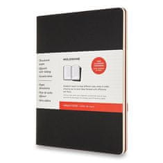 Moleskine Subject Cahier - XL, prozoren, 2 kosa, črna/vinska